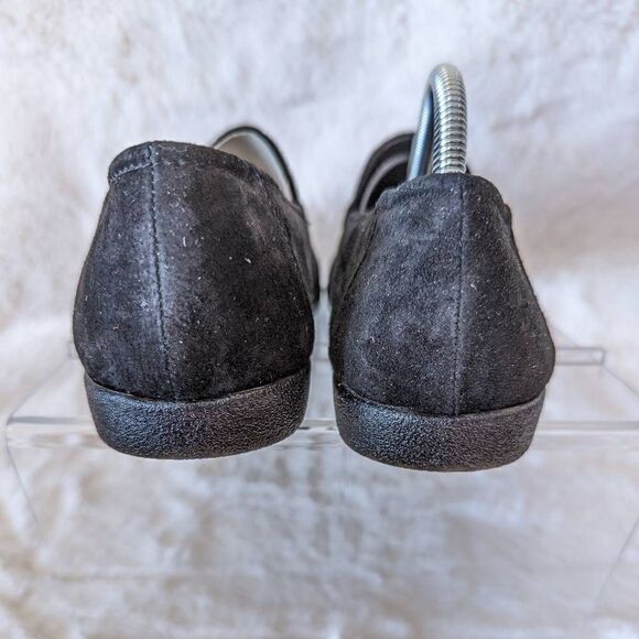 NIB VTG Modern Women Slip On Loafers Shoes Suede Close Toe Black 7.5 - Picture 8 of 12